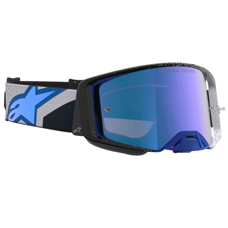 Motokros očala Alpinestars Supertech Hiten črno-modra