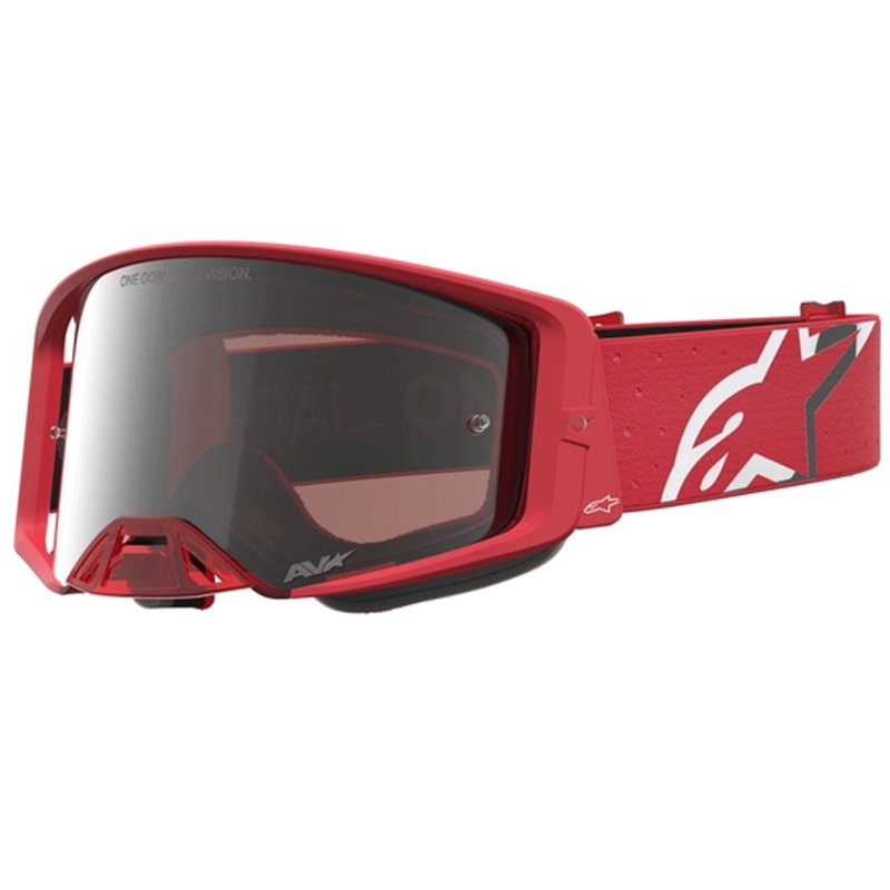 Motokros očala Alpinestars Supertech Vesta fluo rdeče-kromirana