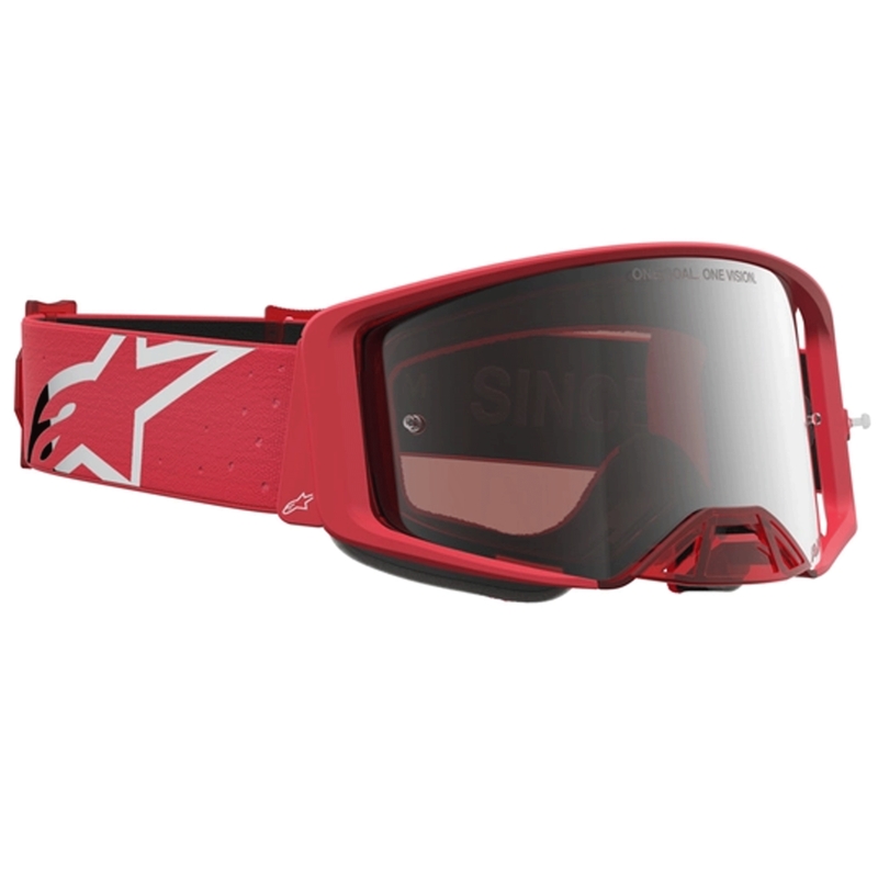 Motokros očala Alpinestars Supertech Vesta fluo rdeče-kromirana