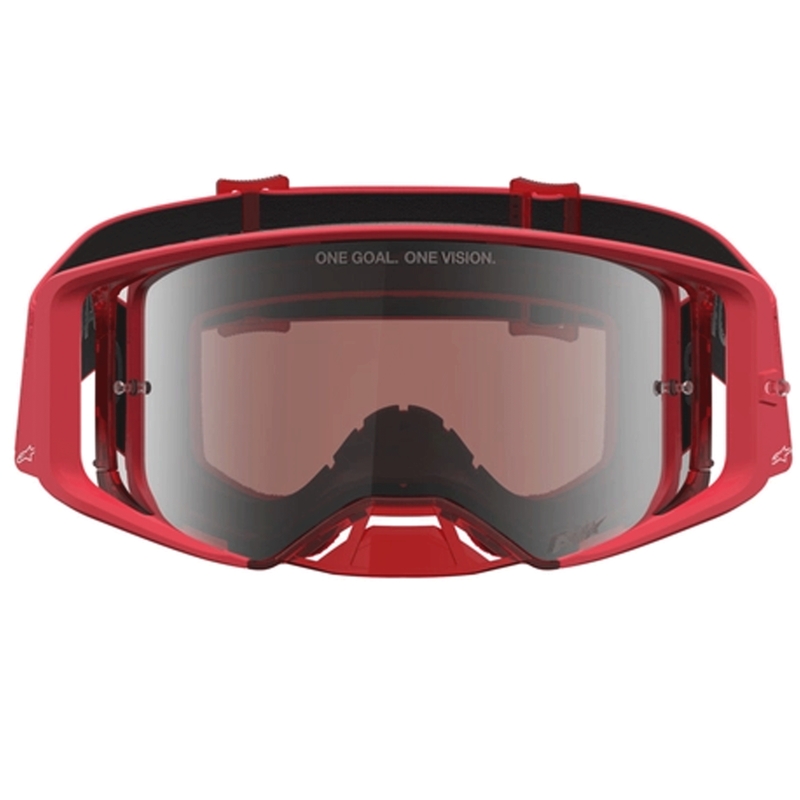 Motokros očala Alpinestars Supertech Vesta fluo rdeče-kromirana