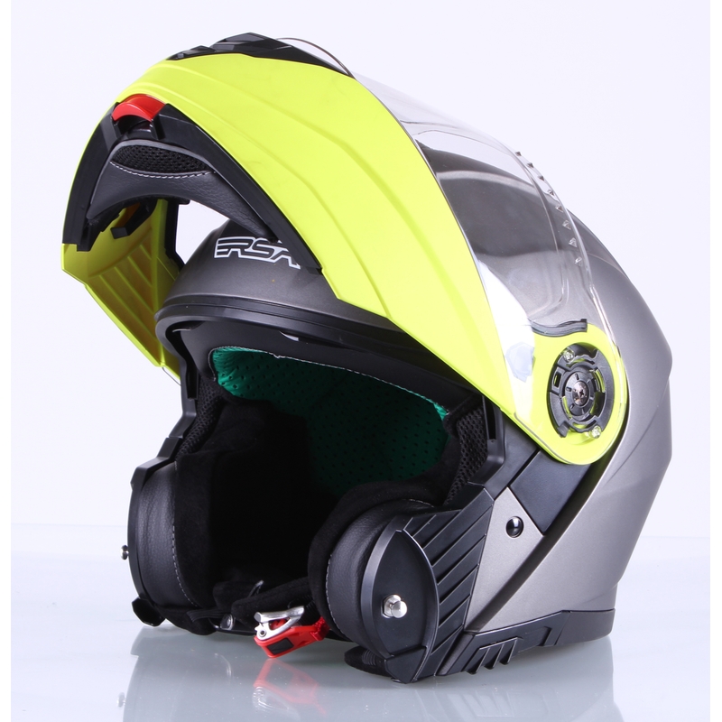 Motoristične čelade RSA Titanos sivo-fluo rumene barve razprodaja