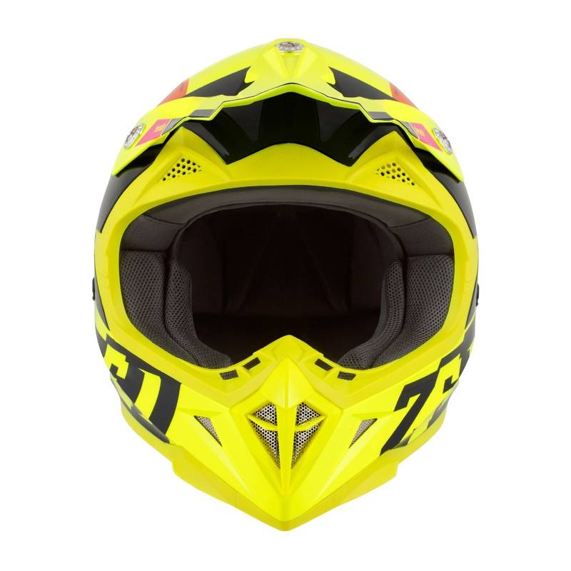Otroška motokros čelada ZED X1.9 Tendo fluo rumeno-roza-oranžno-črna - II. kakovost