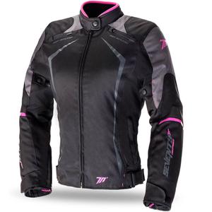 Ženska motoristična jakna SEVENTY DEGREES SD-JR49 črno-roza - II. kakovost