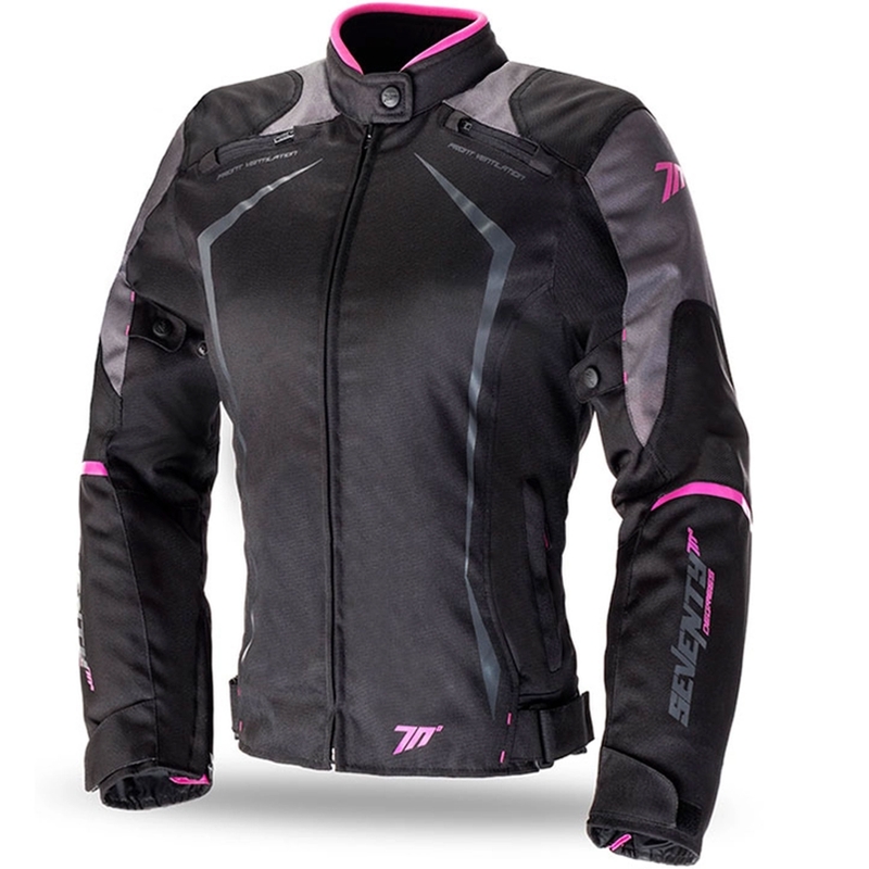 Ženska motoristična jakna SEVENTY DEGREES SD-JR49 črno-roza - II. kakovost
