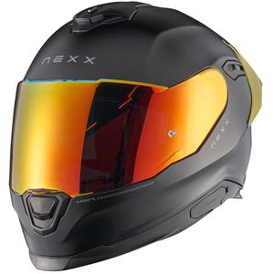 Celoobrazna motoristična čelada NEXX Y.100R Subsonic mat črno-rdeča - II. kakovost razprodaja