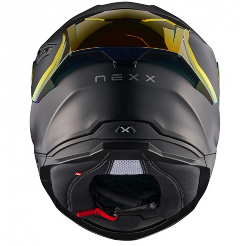Celoobrazna motoristična čelada NEXX Y.100R Subsonic mat črno-rdeča - II. kakovost razprodaja