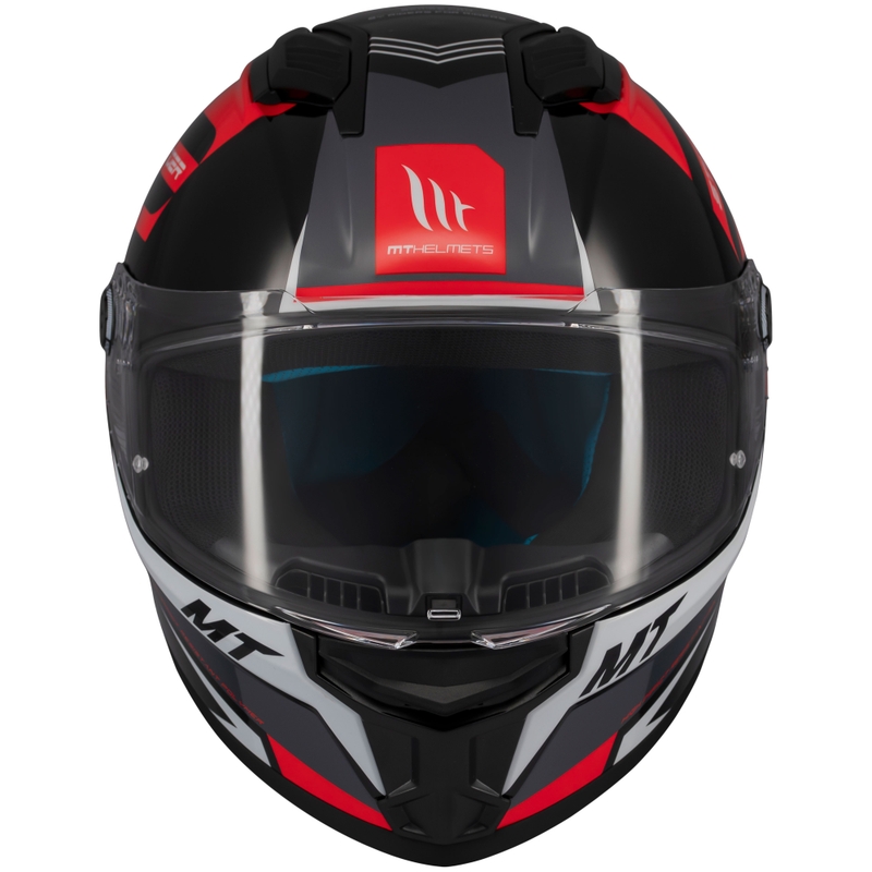Integralna motoristična čelada MT Stinger 2 Tron črno-rdeča-siva - II. kakovost