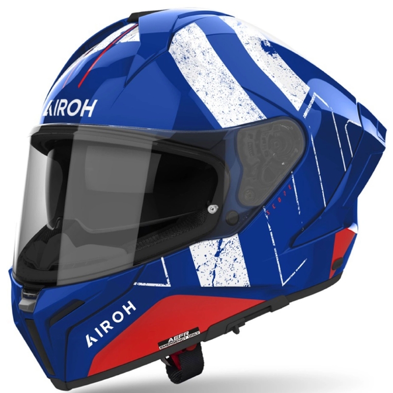 Integralna motoristična čelada Airoh MATRYX Scope modro-rdeča