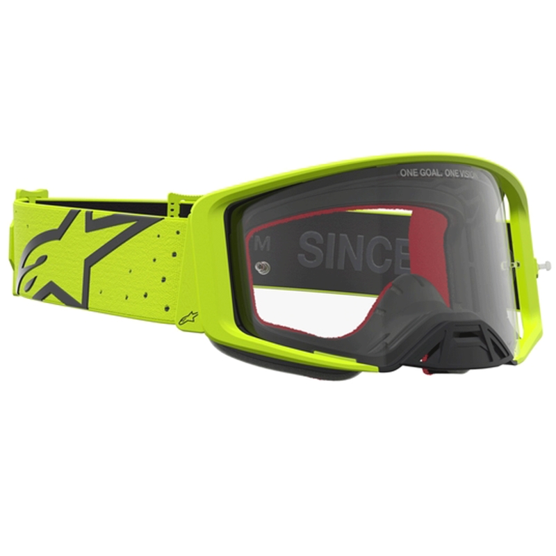 Motokros očala Alpinestars Supertech Vesta fluo rumeno-črna (prozorno pleksi steklo)