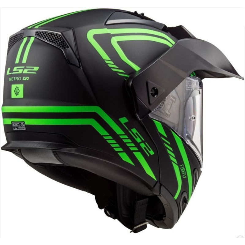 LS2 FF324 Metro EVO Firefly črno-fluo zelena čelada