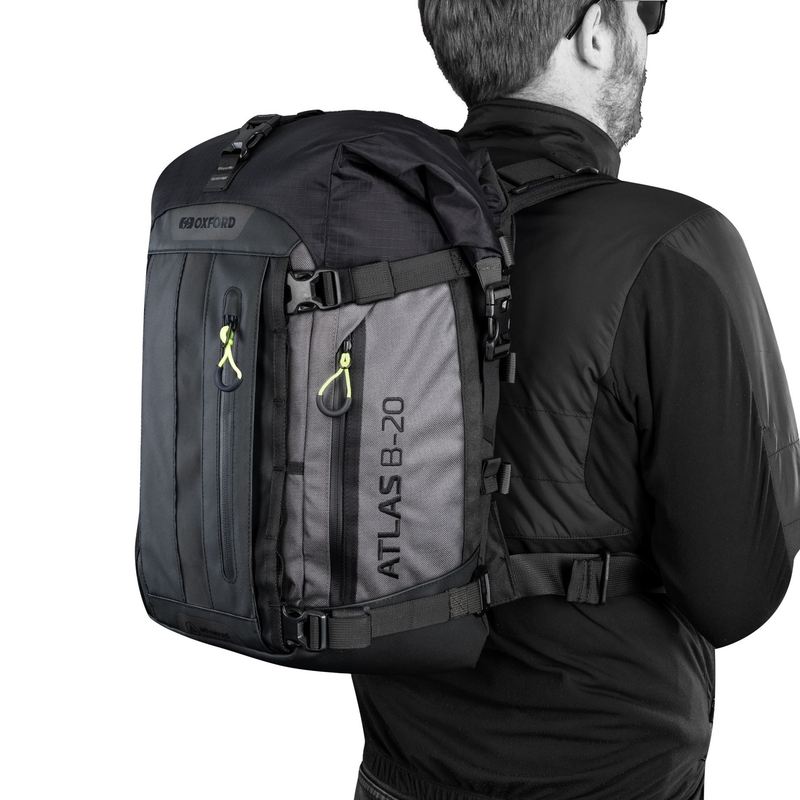 Motoristična torba Oxford Atlas B-20 Advanced Backpack 20 l siva - II. kakovost