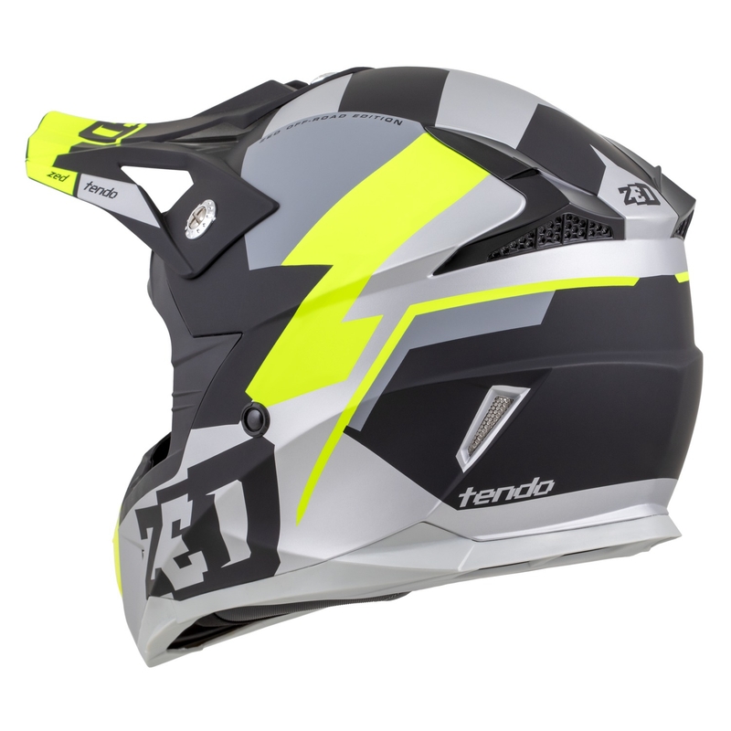 Otroška motokros čelada ZED X1.9D TENDO mat črna-temno siva-svetlo siva-fluo rumena - II. kakovost