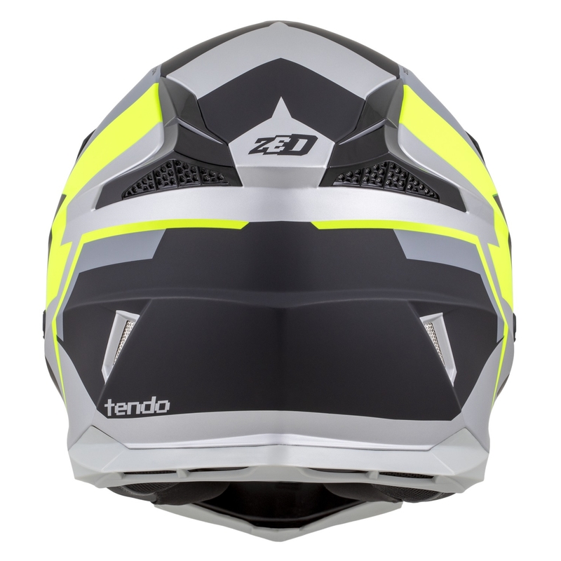 Otroška motokros čelada ZED X1.9D TENDO mat črna-temno siva-svetlo siva-fluo rumena - II. kakovost