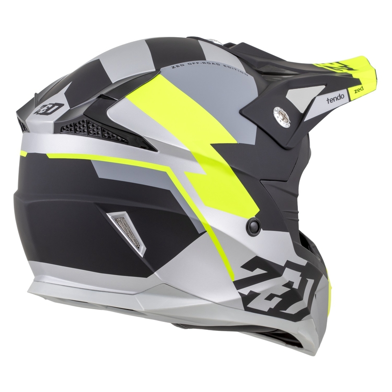 Otroška motokros čelada ZED X1.9D TENDO mat črna-temno siva-svetlo siva-fluo rumena - II. kakovost