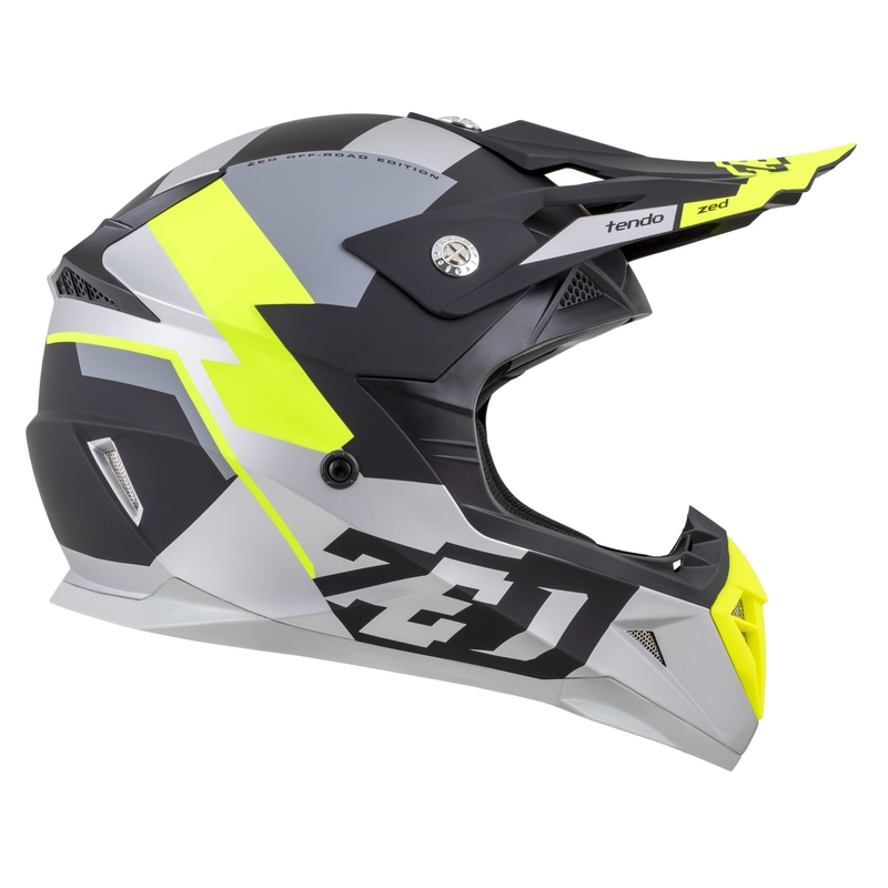 Otroška motokros čelada ZED X1.9D TENDO mat črna-temno siva-svetlo siva-fluo rumena - II. kakovost