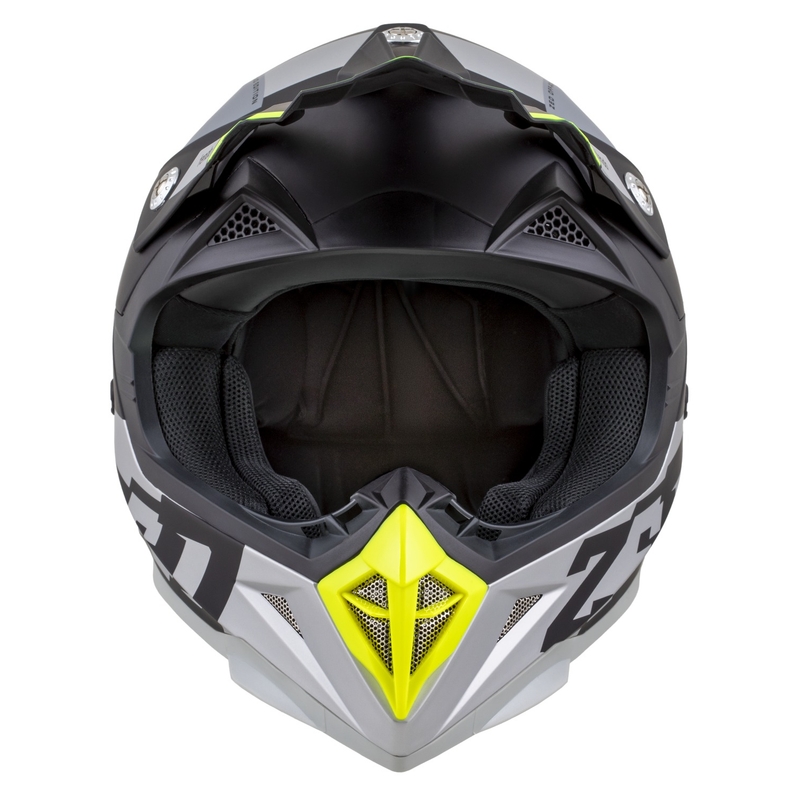 Otroška motokros čelada ZED X1.9D TENDO mat črna-temno siva-svetlo siva-fluo rumena - II. kakovost