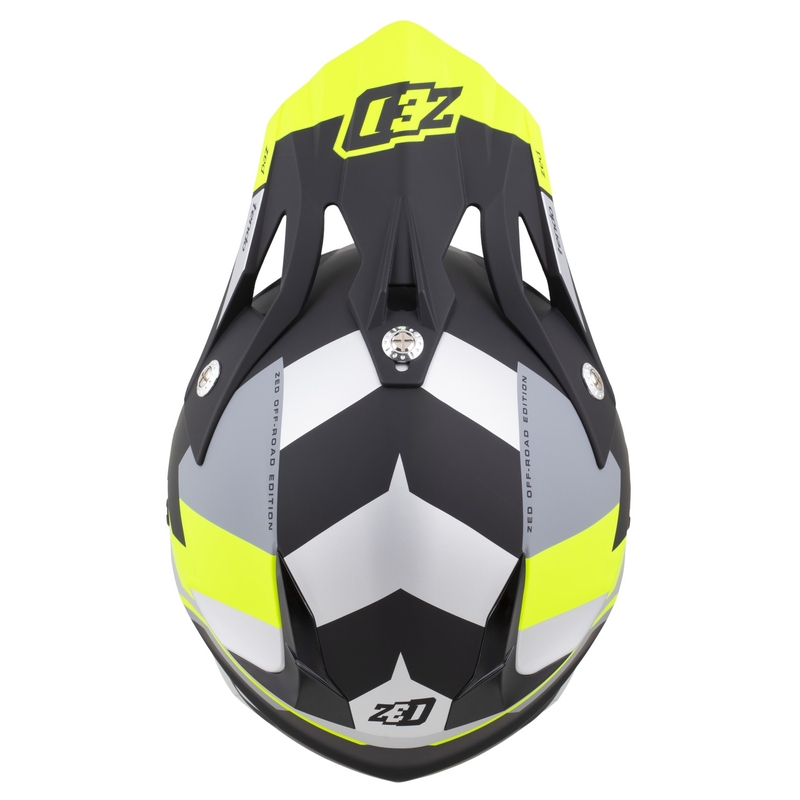 Otroška motokros čelada ZED X1.9D TENDO mat črna-temno siva-svetlo siva-fluo rumena - II. kakovost
