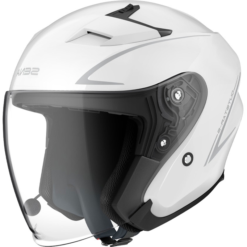 Odprta motoristična čelada SENA Outstar S glossy white - II. kakovost