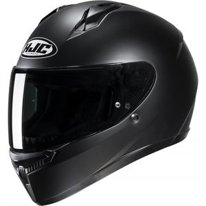Moto čelada HJC C10 Solid, polravna, polobrazna, črna - II. kakovost