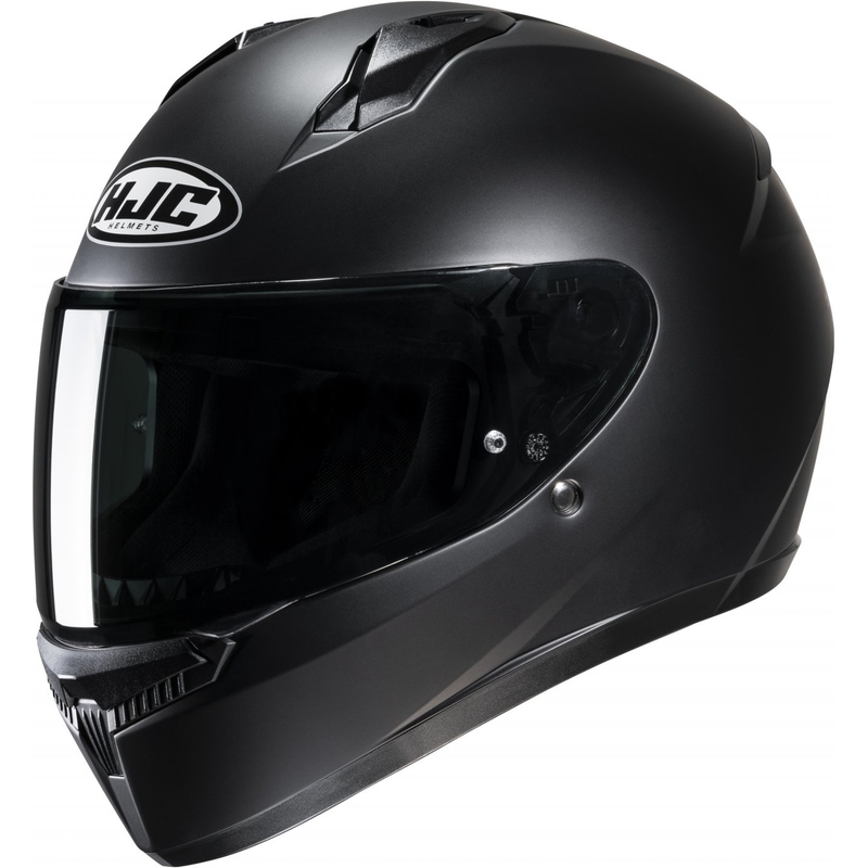 Moto čelada HJC C10 Solid, polravna, polobrazna, črna - II. kakovost