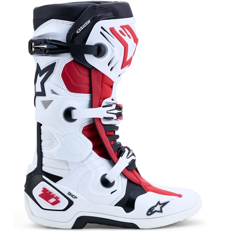 Motokros škornji Alpinestars TECH 10 belo-črno-rdeči