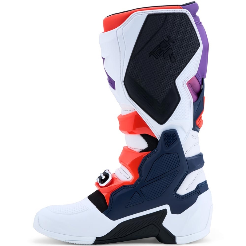 Motokros škornji Alpinestars TECH 7 vijolično-belo-temno modro-fluo rdeča