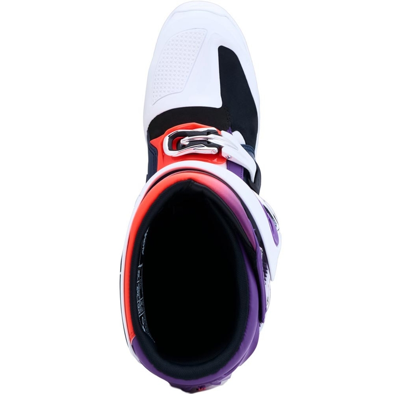 Motokros škornji Alpinestars TECH 7 vijolično-belo-temno modro-fluo rdeča