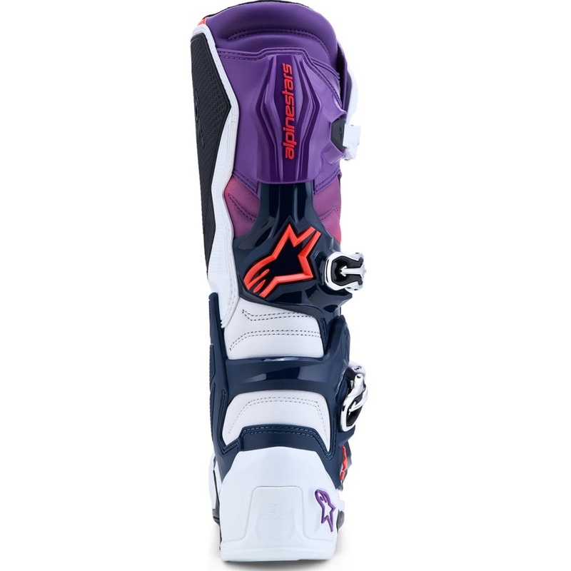 Motokros škornji Alpinestars TECH 7 vijolično-belo-temno modro-fluo rdeča