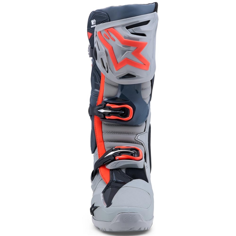 Moto škornji Alpinestars Tech 10 Enduro sivo-temno sivo-fluo rdeči