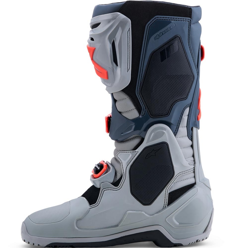 Moto škornji Alpinestars Tech 10 Enduro sivo-temno sivo-fluo rdeči