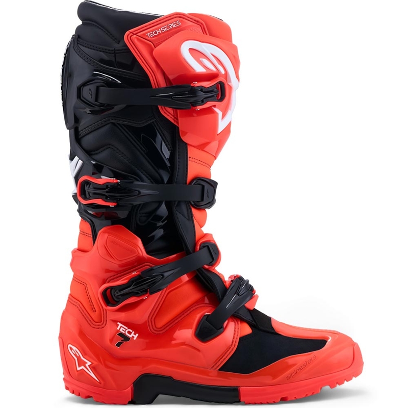 Alpinestars TECH 7 Enduro motoristični škornji fluo rdeče-črni
