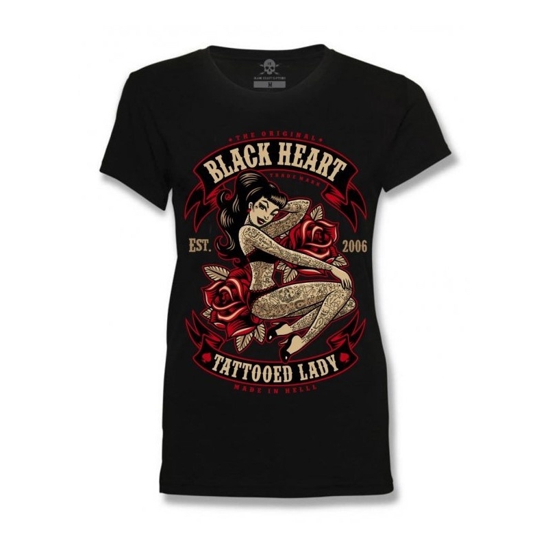 Ženska majica Black Heart Tattooed Lady T-Shirt