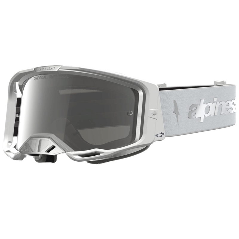 Motokros očala Alpinestars Vision 8 Amber belo-srebrna