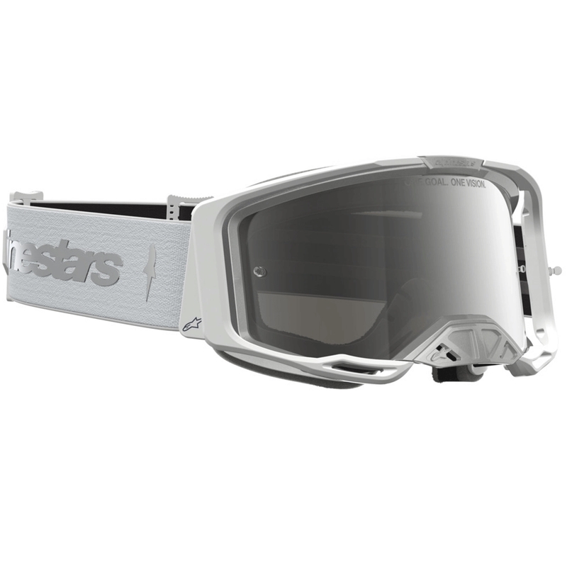 Motokros očala Alpinestars Vision 8 Amber belo-srebrna