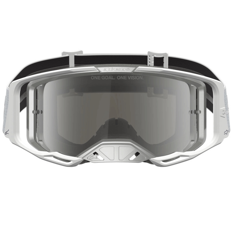 Motokros očala Alpinestars Vision 8 Amber belo-srebrna