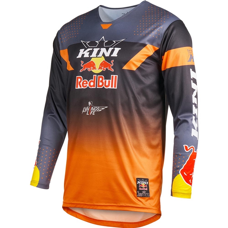Motokros dres KINI Red Bull 2.0 MXC sivo-oranžen