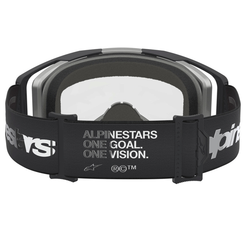 Motokros očala Alpinestars Vision 8 Amber črno-srebrna s prozornim pleksi steklom