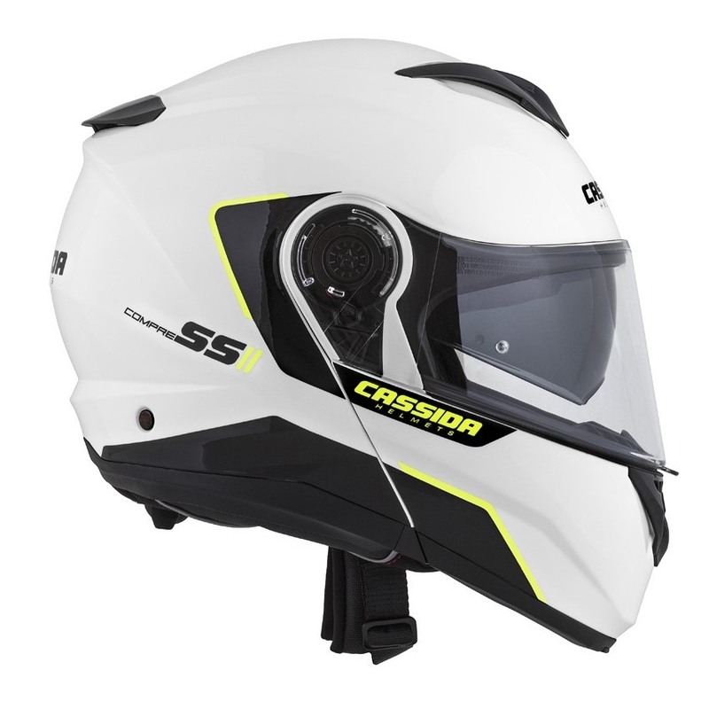 Cassida Compress 2.0 Refraction belo-črno-fluo rumena motoristična čelada