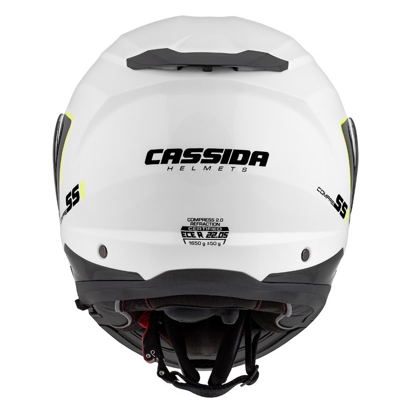 Cassida Compress 2.0 Refraction belo-črno-fluo rumena motoristična čelada