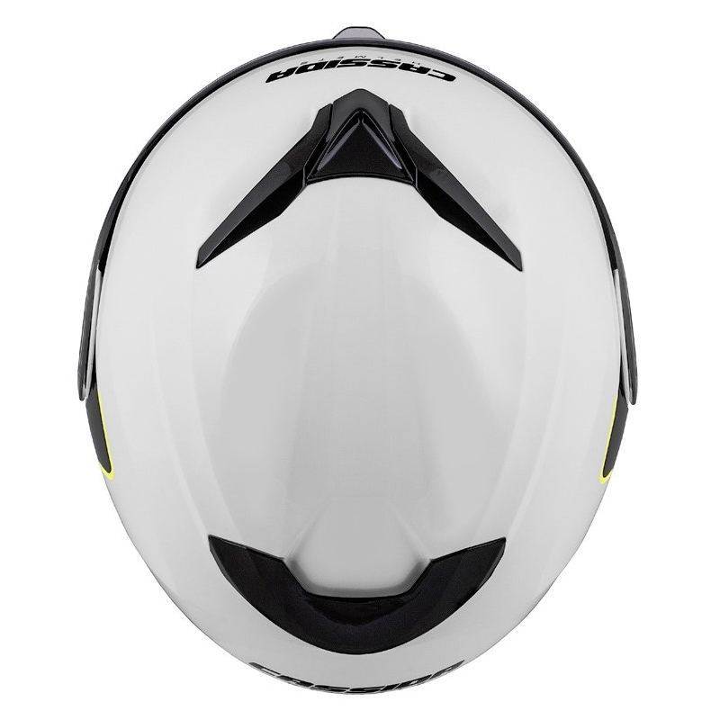 Cassida Compress 2.0 Refraction belo-črno-fluo rumena motoristična čelada