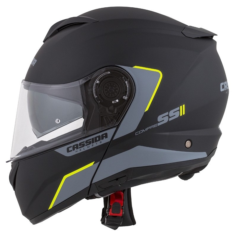Cassida Compress 2.0 Refraction črno-sivo-fluo rumena prevračalna motoristična čelada razprodaja