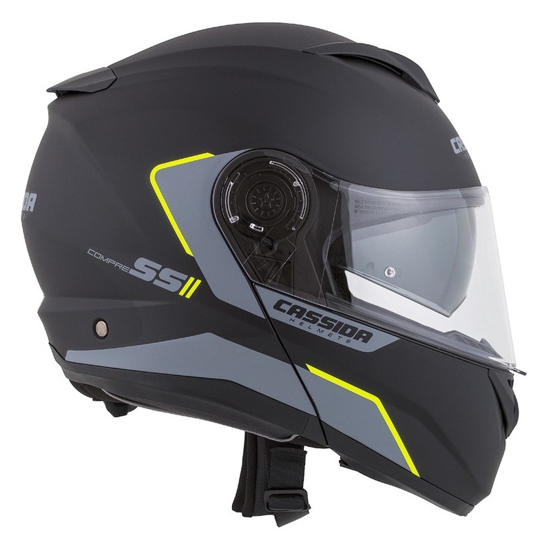 Cassida Compress 2.0 Refraction črno-sivo-fluo rumena prevračalna motoristična čelada razprodaja