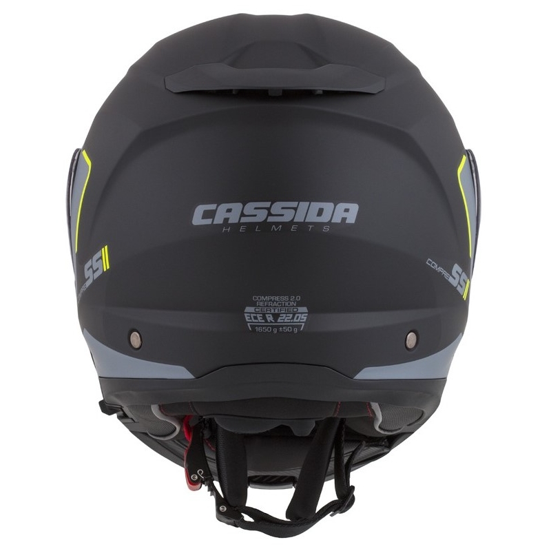 Cassida Compress 2.0 Refraction črno-sivo-fluo rumena prevračalna motoristična čelada razprodaja
