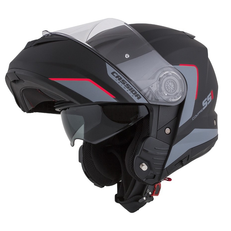 Cassida Compress 2.0 Refraction črno-sivo-rdeča motoristična čelada