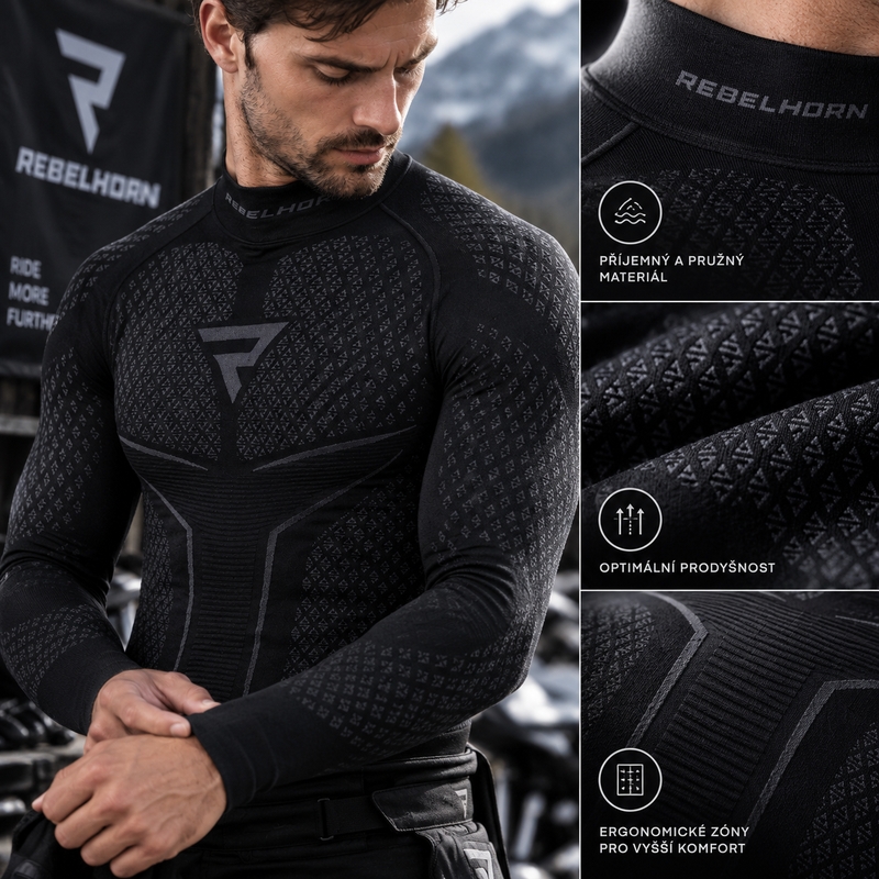 Rebelhorn Therm II črno-siva termo majica