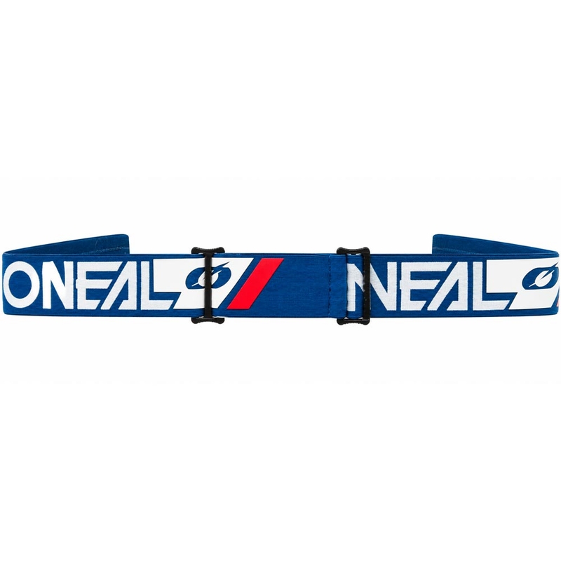 Motokros očala O'Neal B-55 Cram modro-bela z zrcalno modrim pleksi steklom