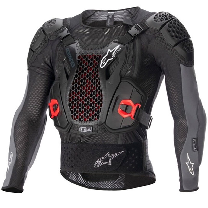 Alpinestars Bionic Plus 2 črno-sivo-rdeča zaščita telesa