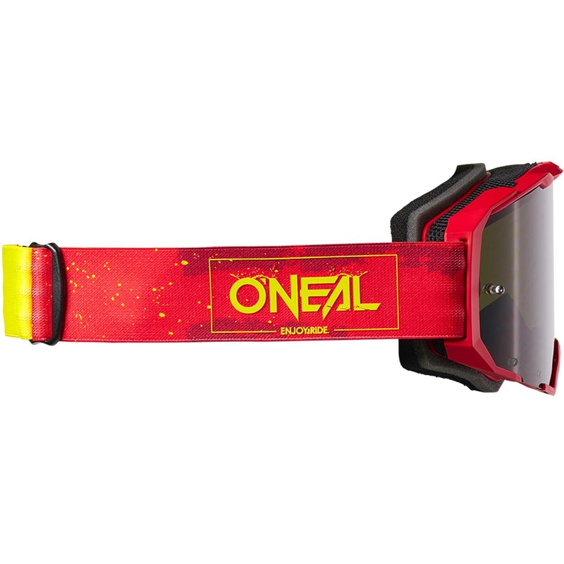 Motokros očala O'Neal B-22 Barva rdeče-fluo rumena s sivim pleksi steklom