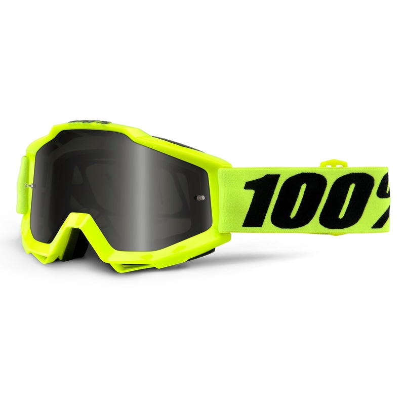 Motokros očala 100% Accuri Sand fluo rumena (dim + prozoren pleksi)
