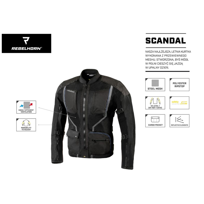 Rebelhorn Scandal Black motoristična jakna